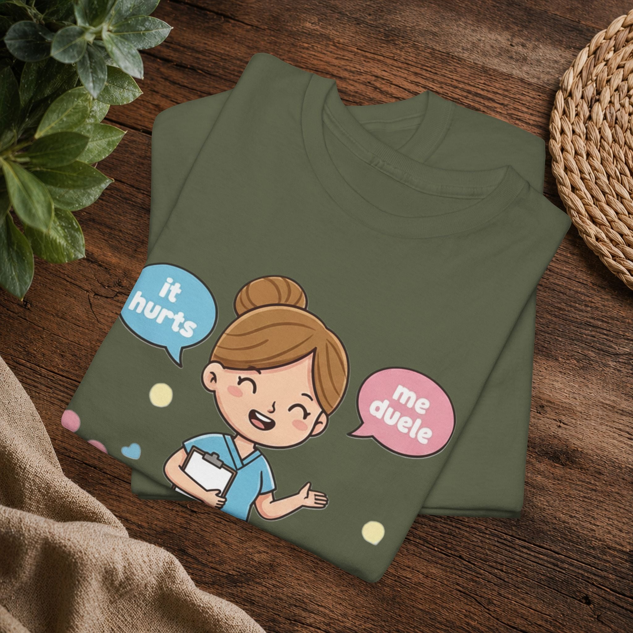 Bilingual Nurse T‑Shirt — "I’ll Tell You It Hurts in Two Languages" Cute Medical Gift