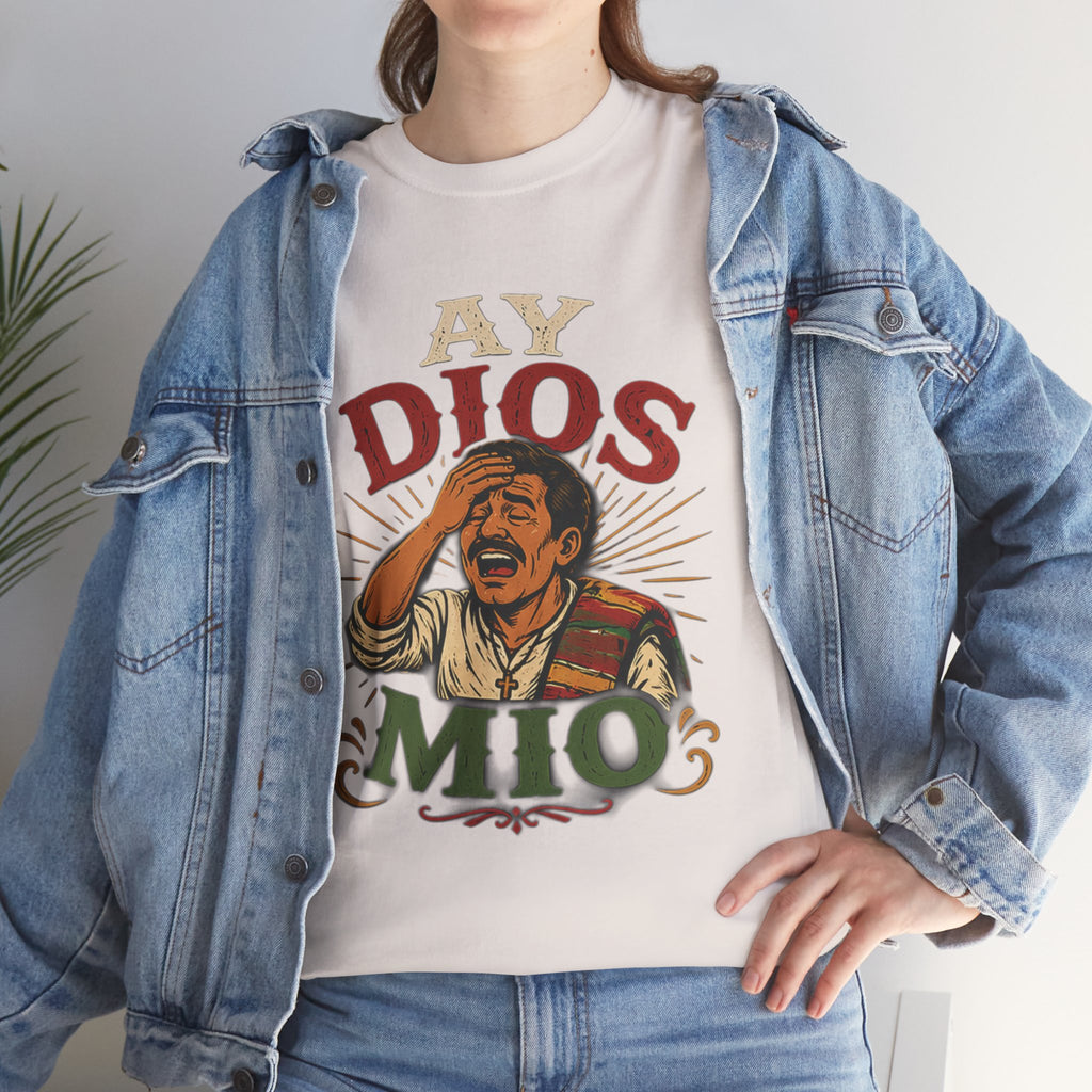Ay Dios Mio Graphic Tee — Funny Retro Latino Meme T‑Shirt