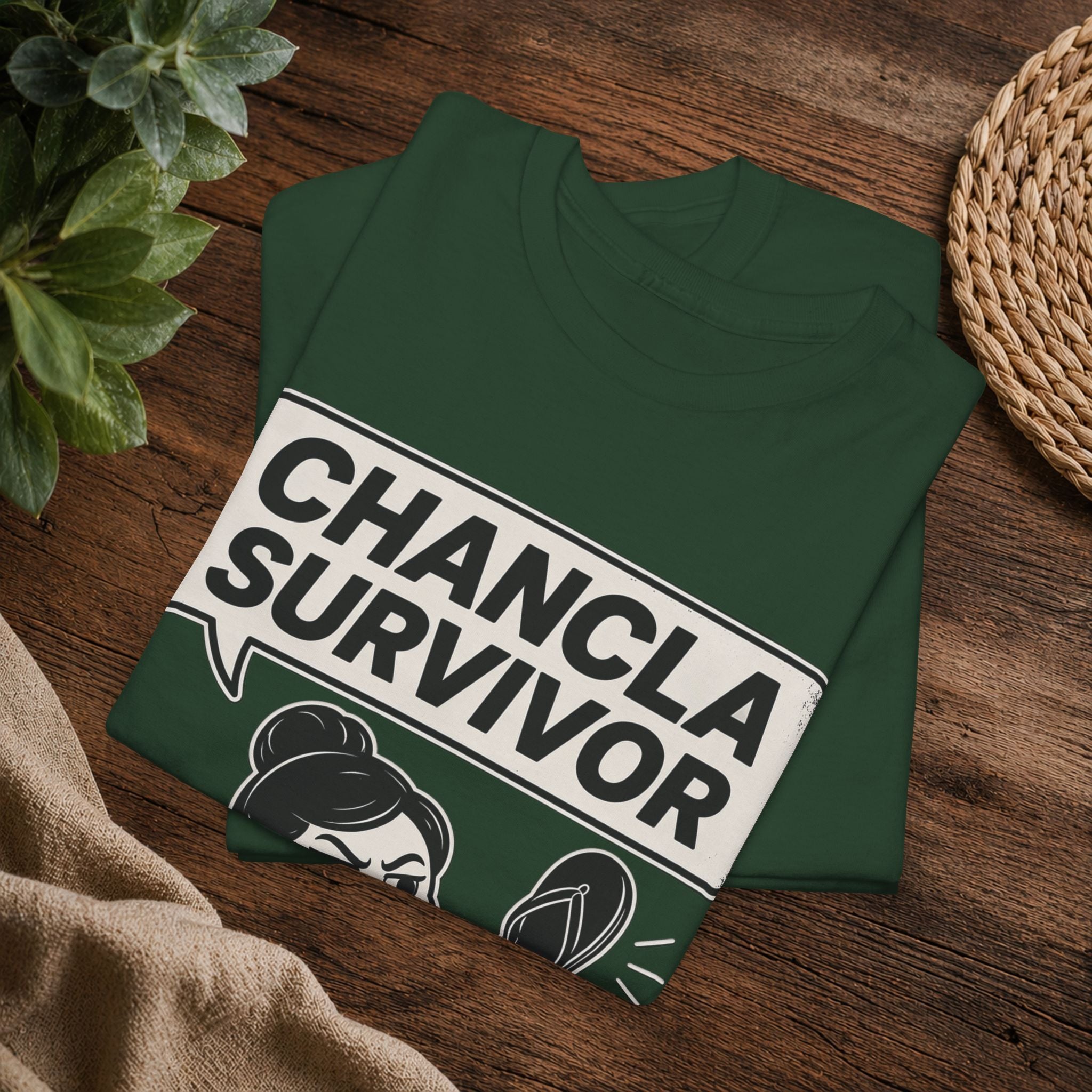 Chancla Survivor T-Shirt — Funny Latino Mom Humor Tee