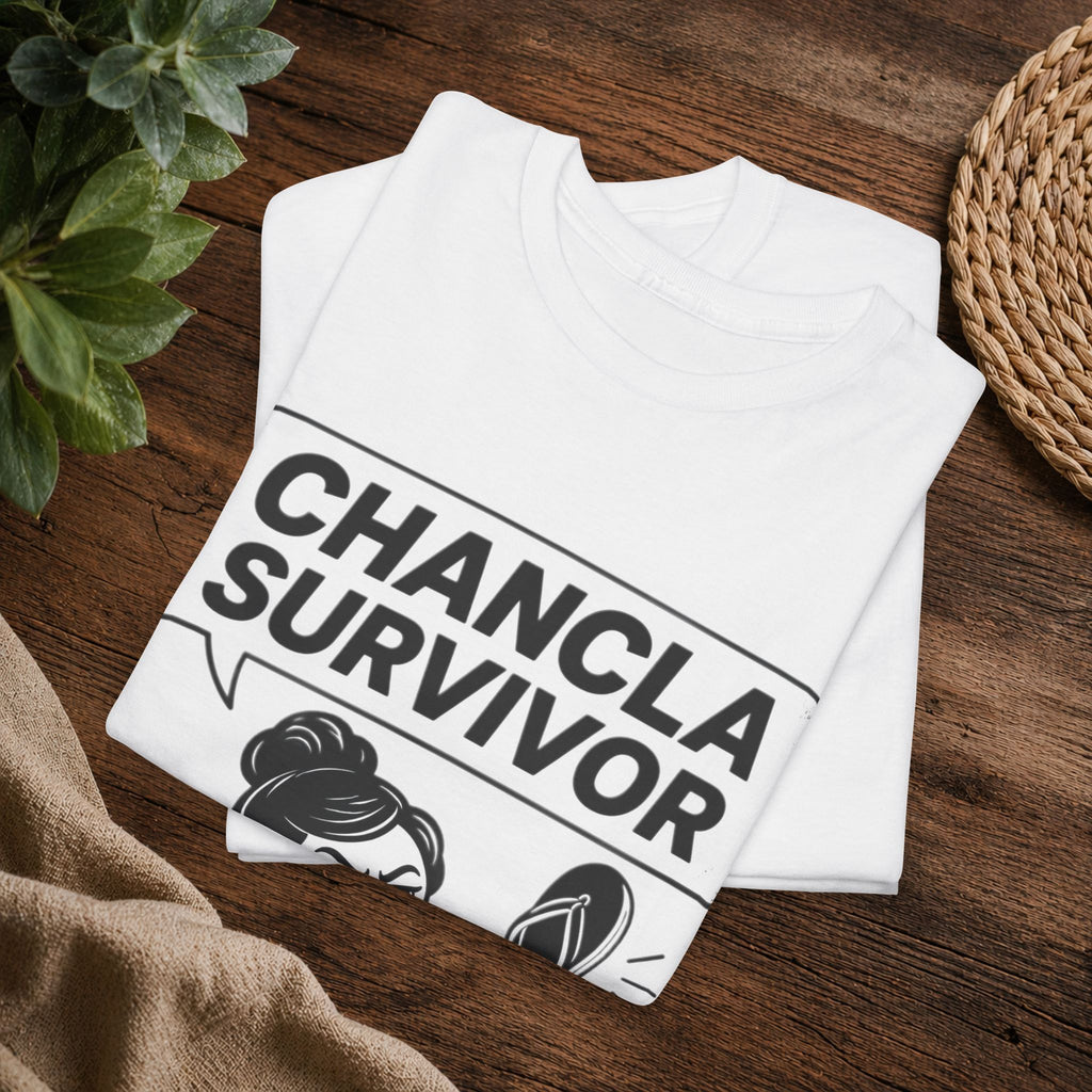 Chancla Survivor T‑Shirt — Funny Latinx Mom Humor Tee