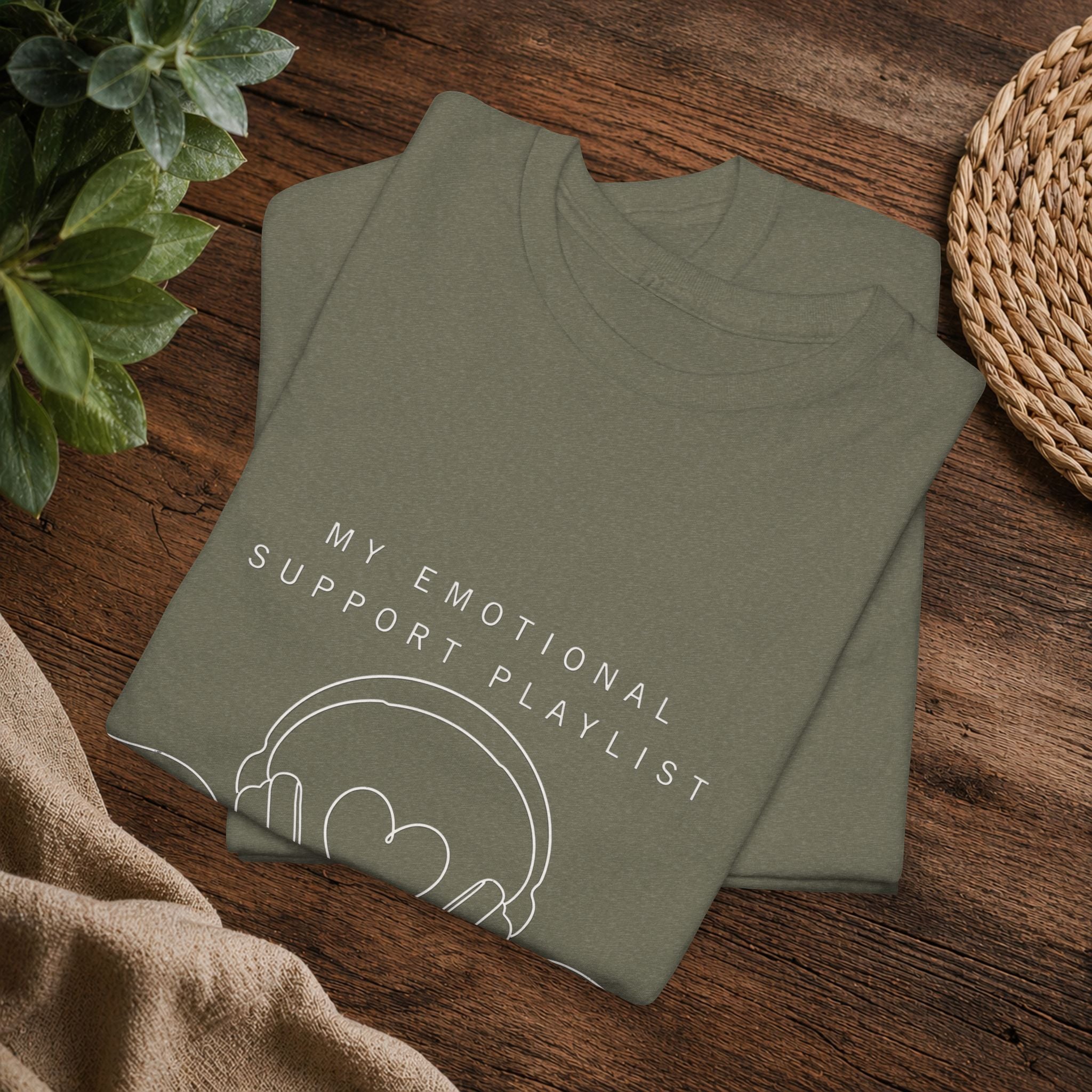 Emotional Support Playlist Tee — "My Emotional Support Playlist of an Introvert" Graphic T-Shirt