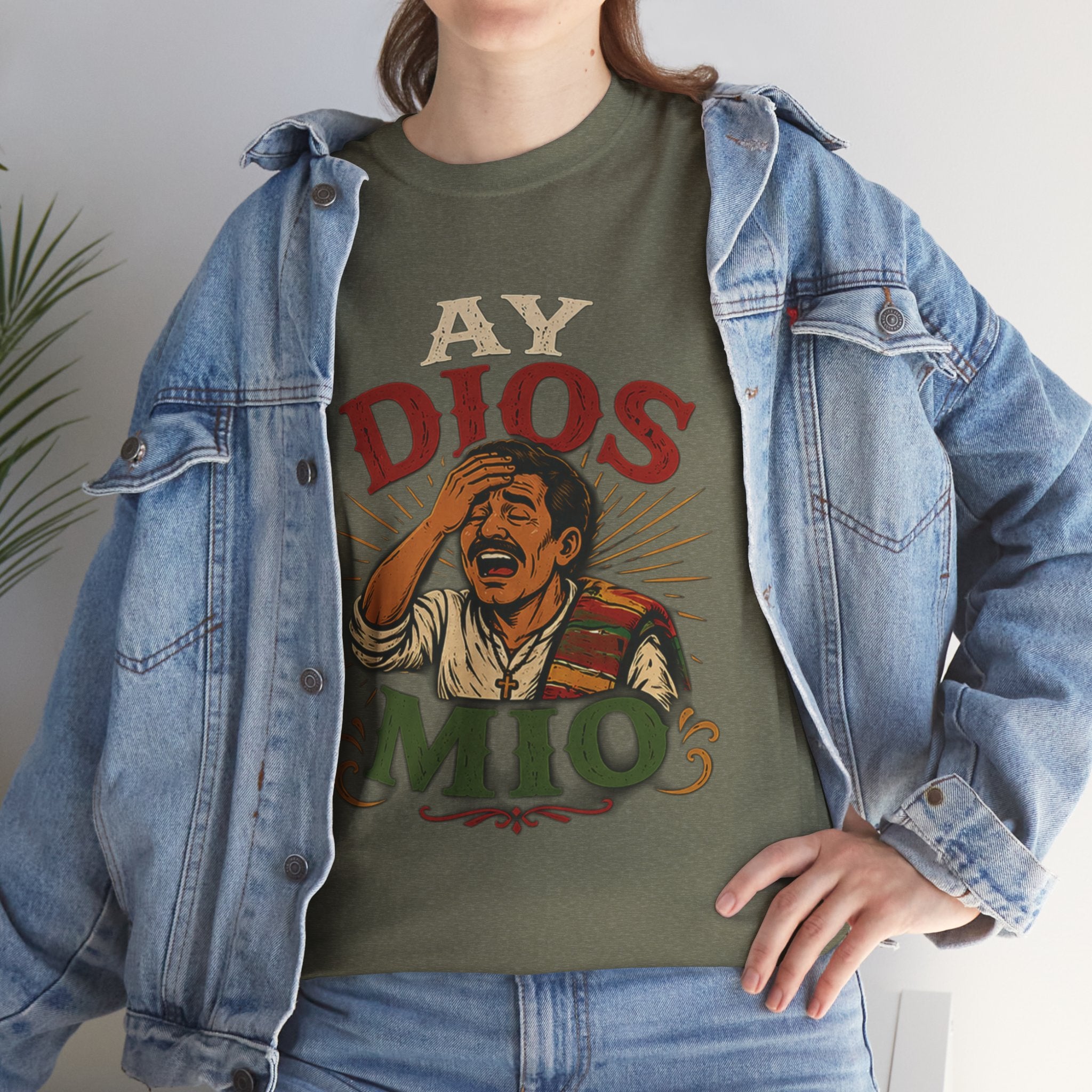 Ay Dios Mio Graphic Tee — Funny Retro Latino Meme T‑Shirt