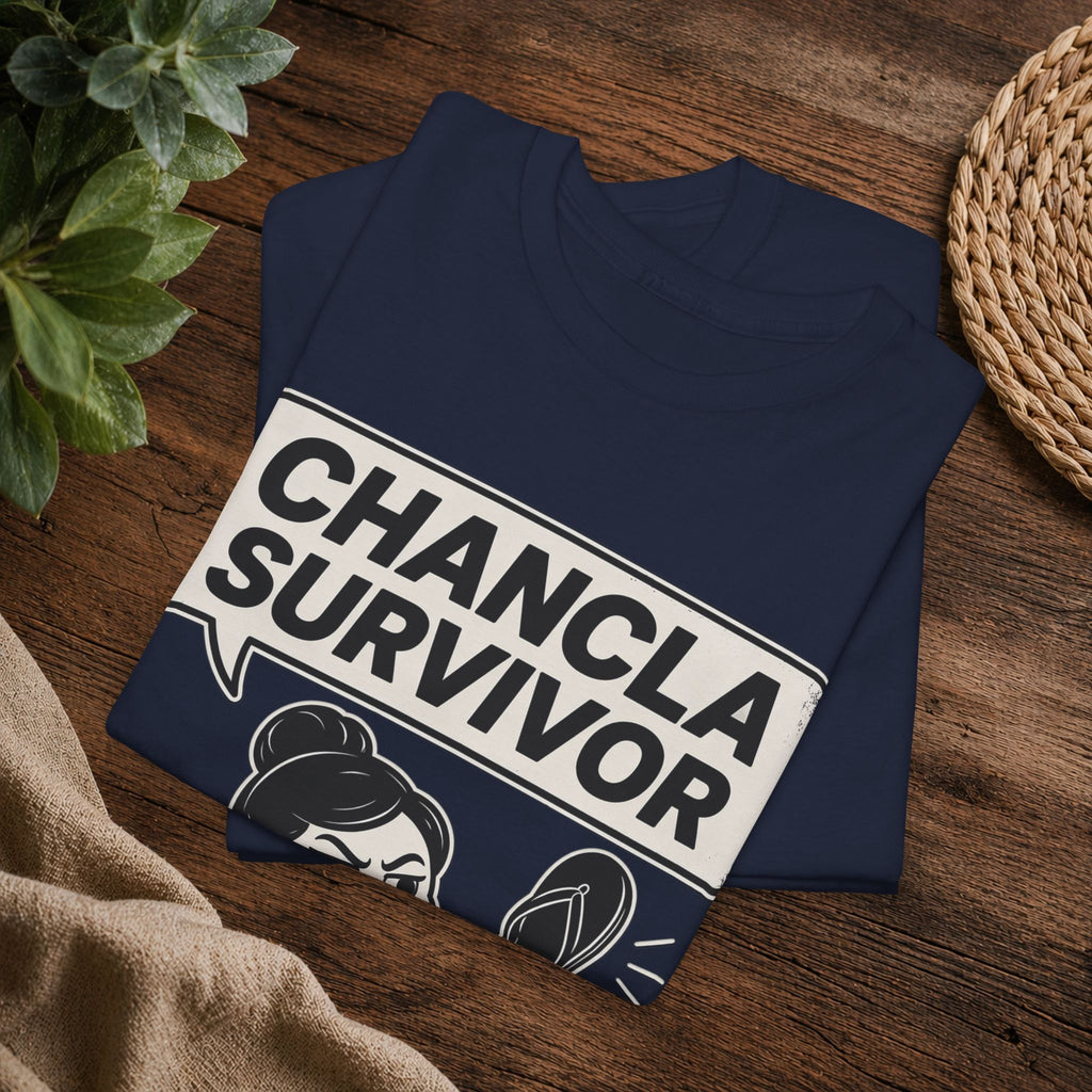 Chancla Survivor T-Shirt — Funny Latino Mom Humor Tee