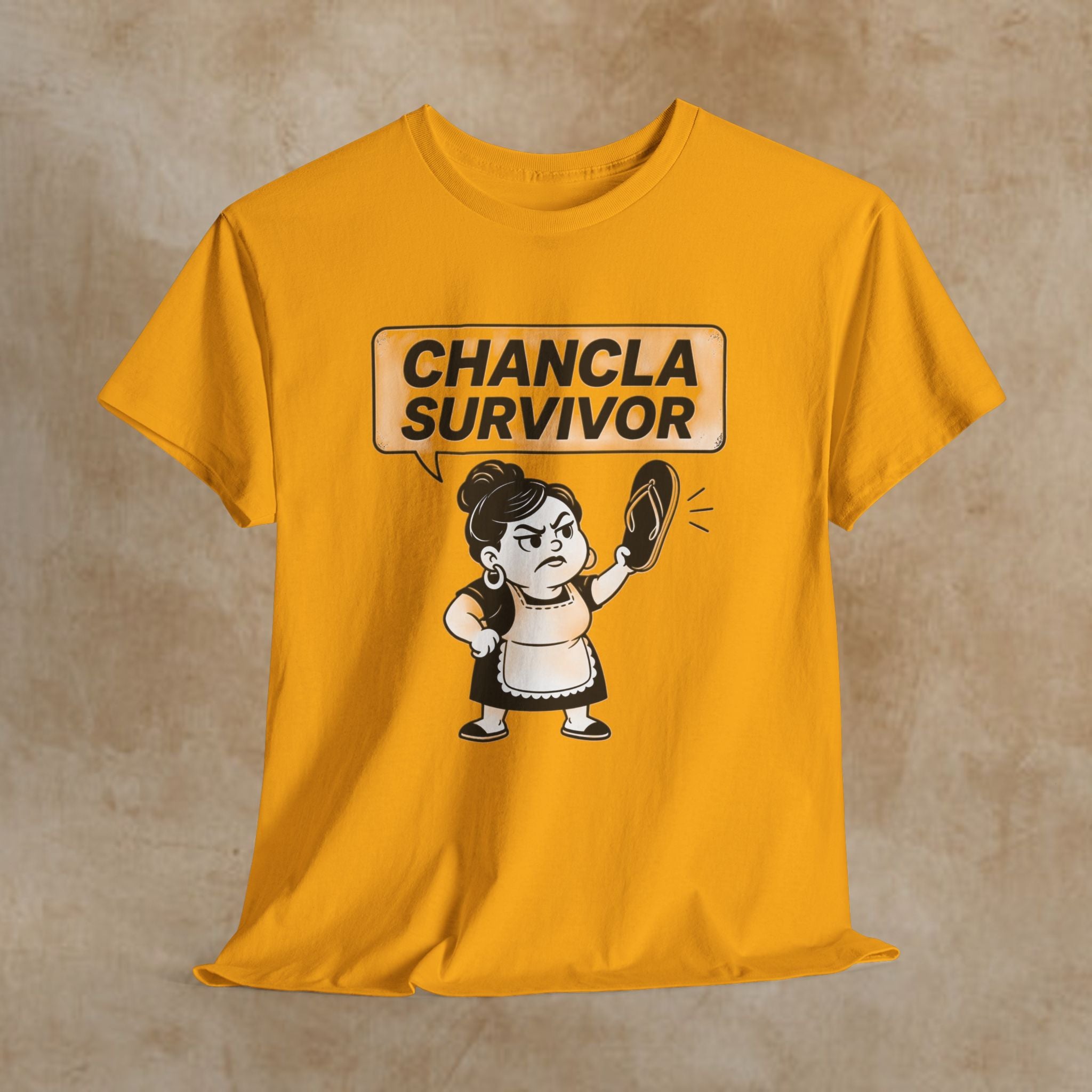 Chancla Survivor T‑Shirt — Funny Latinx Mom Humor Tee