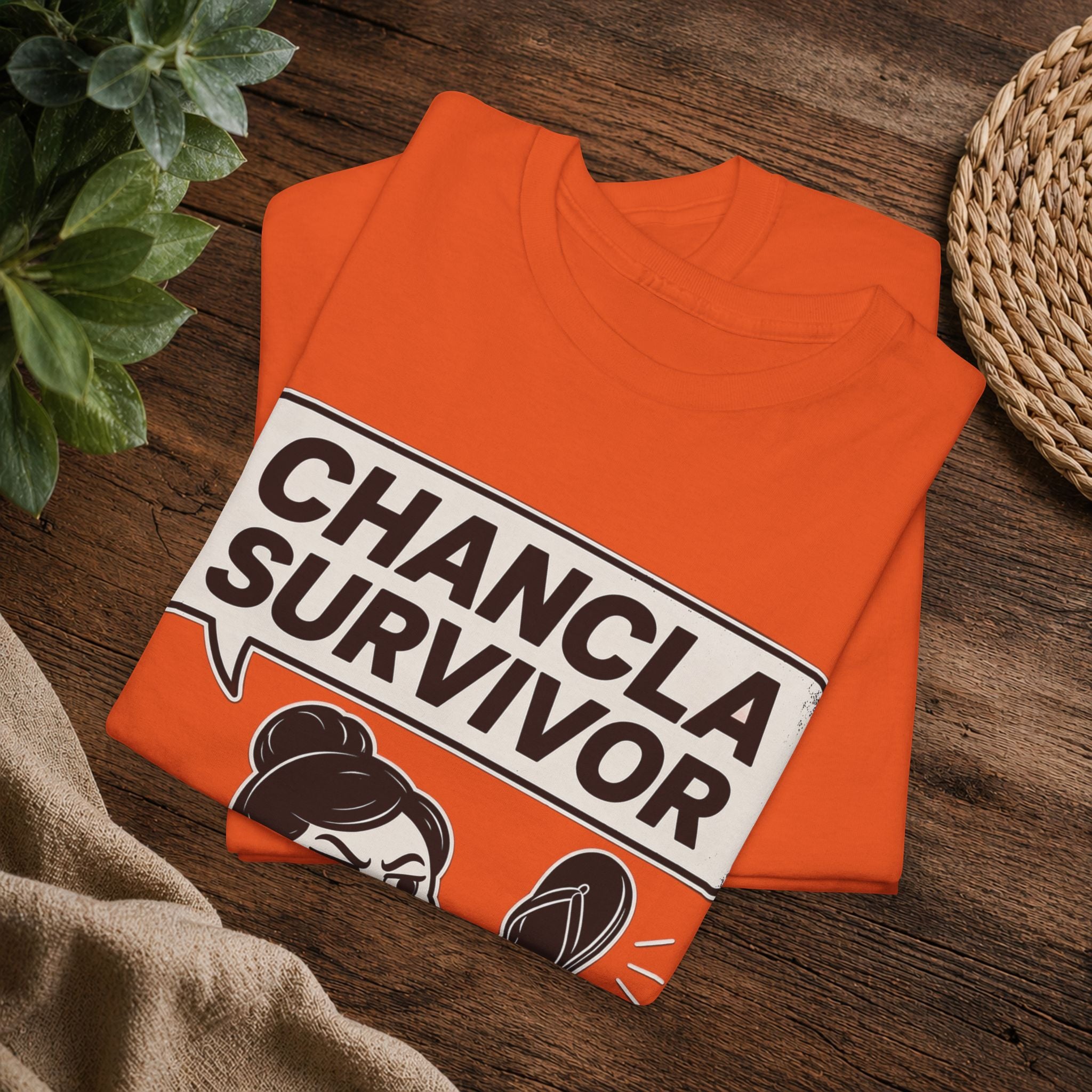 Chancla Survivor T-Shirt — Funny Latino Mom Humor Tee