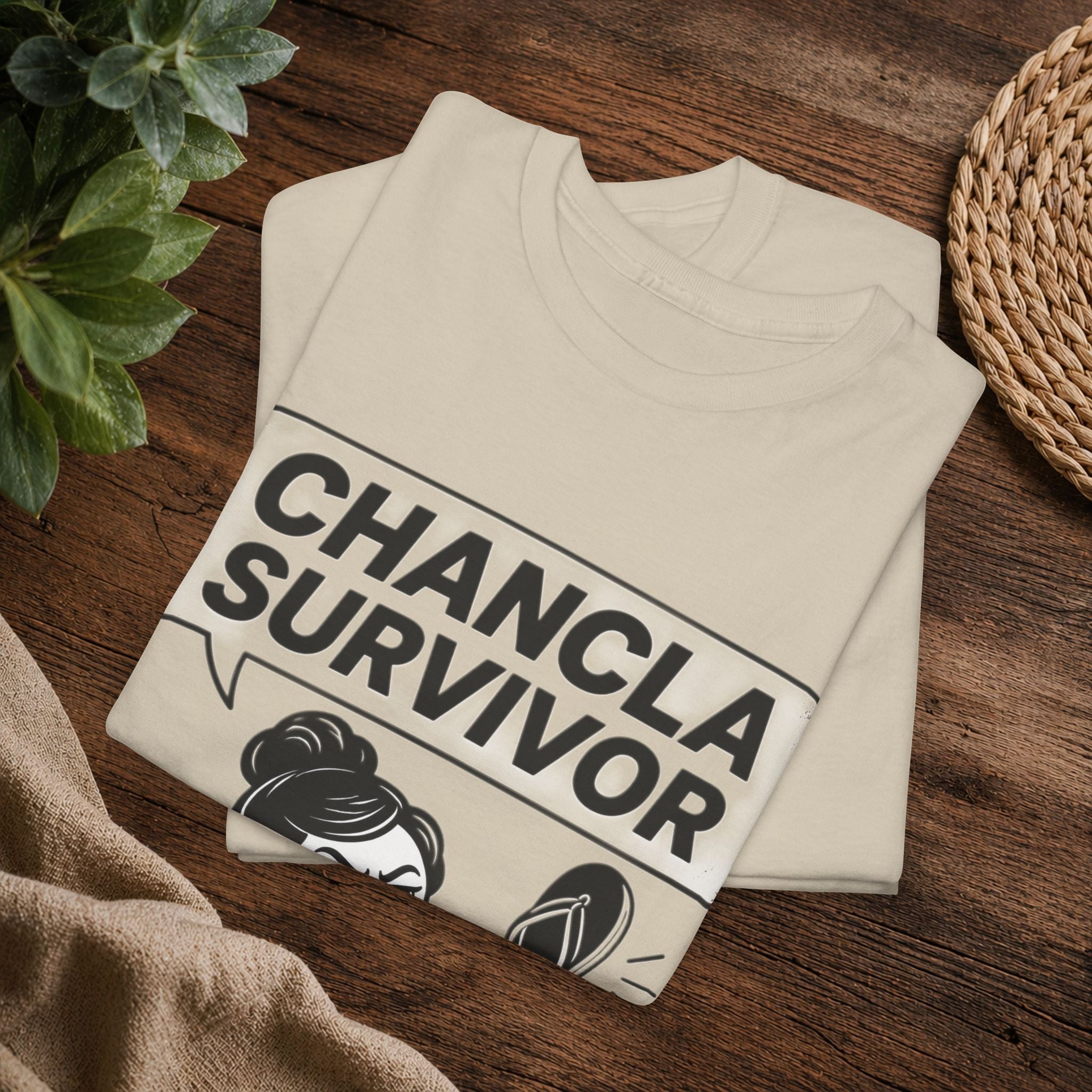 Chancla Survivor T‑Shirt — Funny Latinx Mom Humor Tee