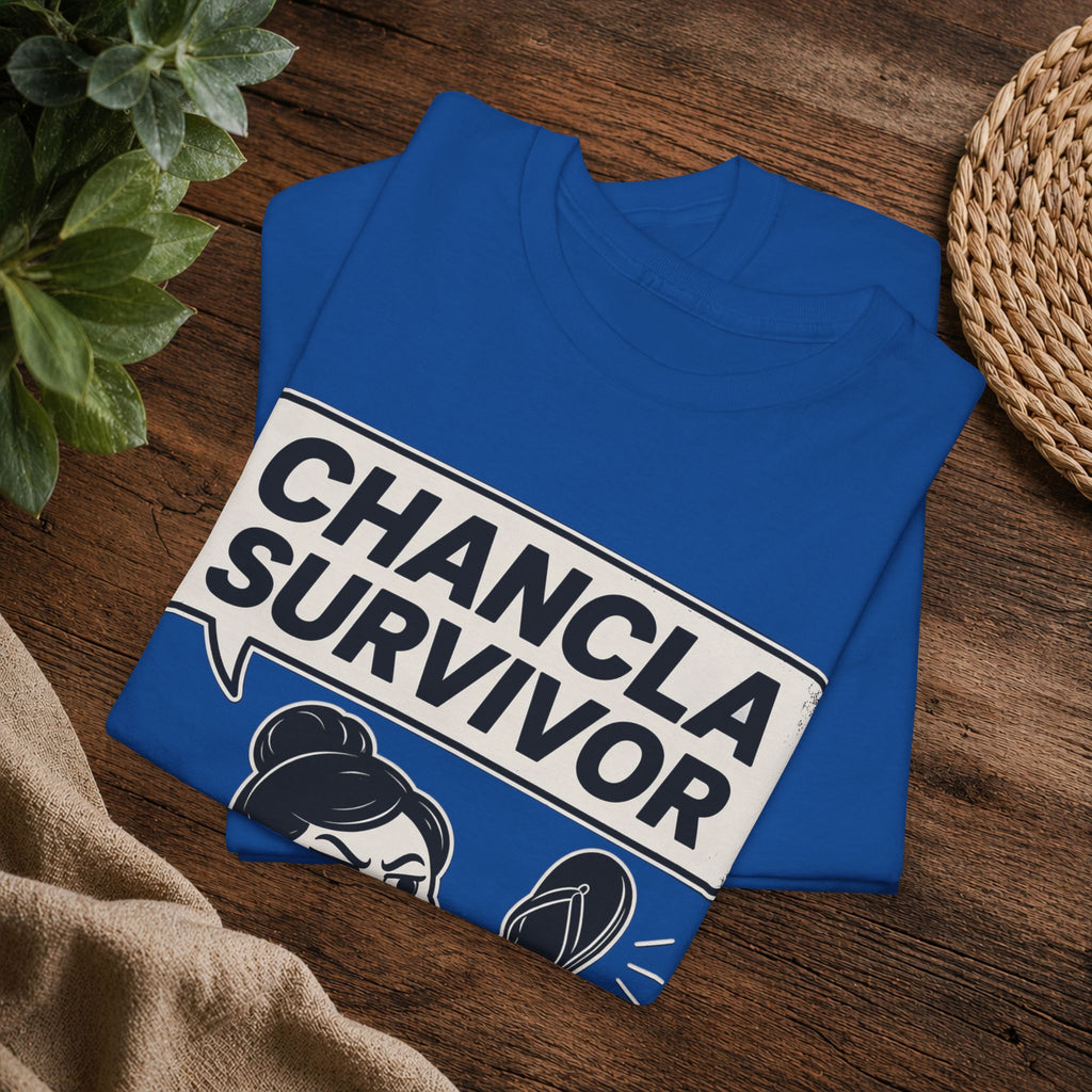 Chancla Survivor T-Shirt — Funny Latino Mom Humor Tee