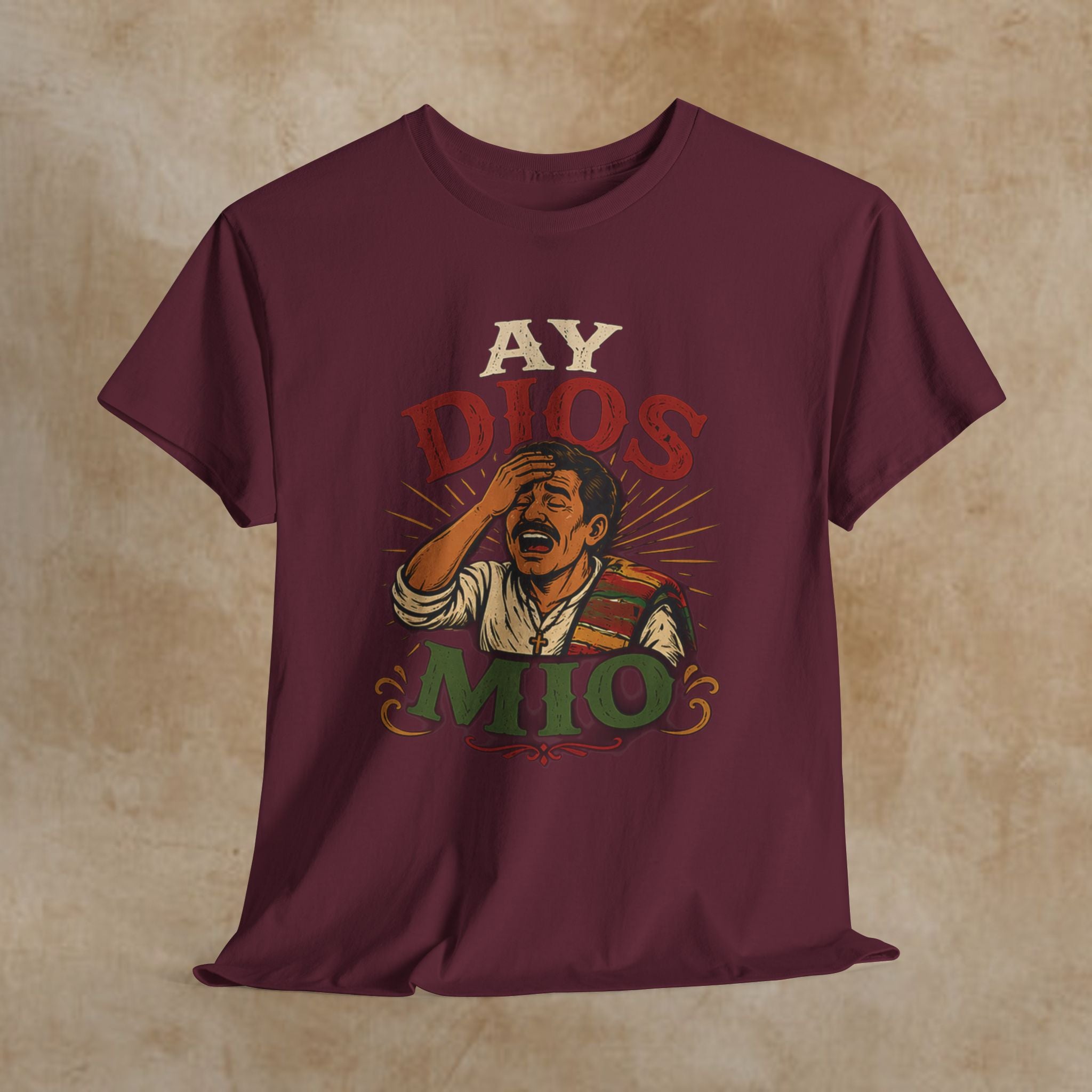 Ay Dios Mio Graphic Tee — Funny Retro Latino Meme T‑Shirt