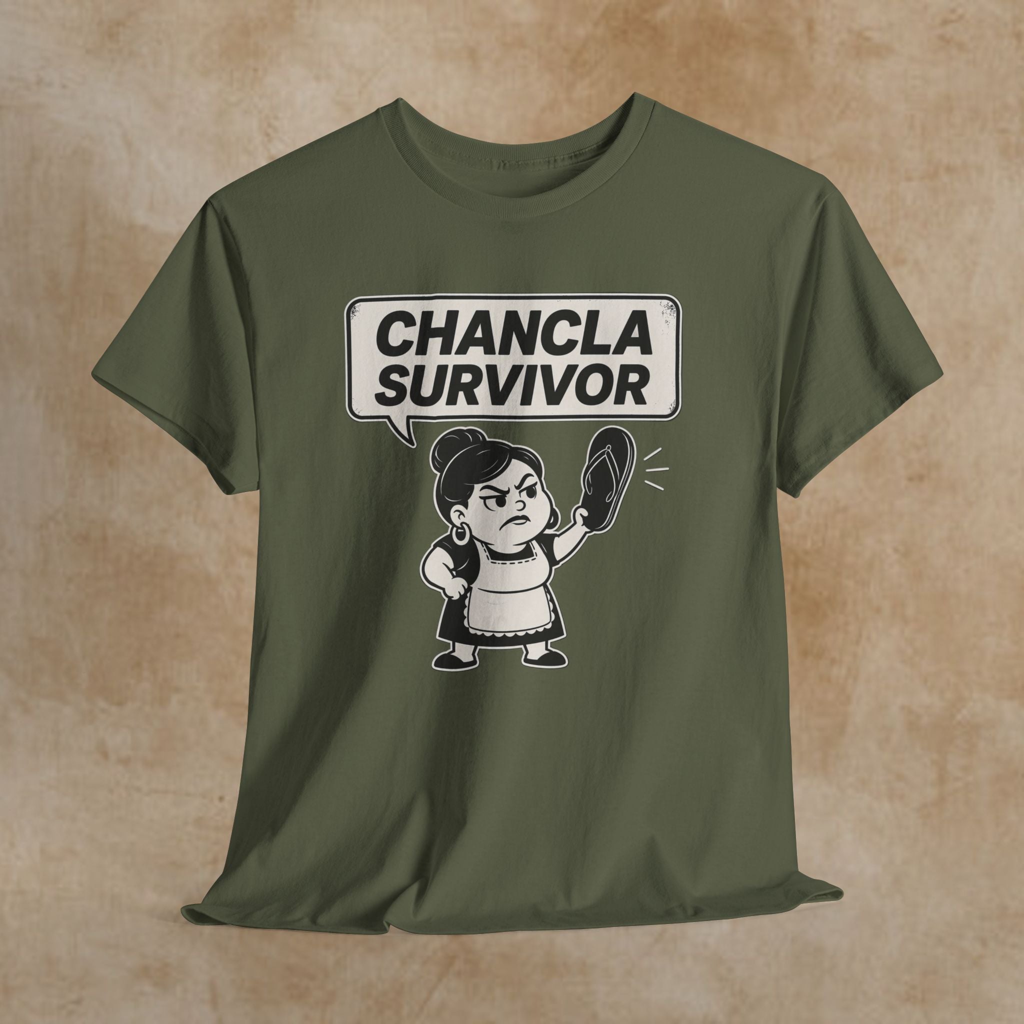 Chancla Survivor T-Shirt — Funny Latino Mom Humor Tee
