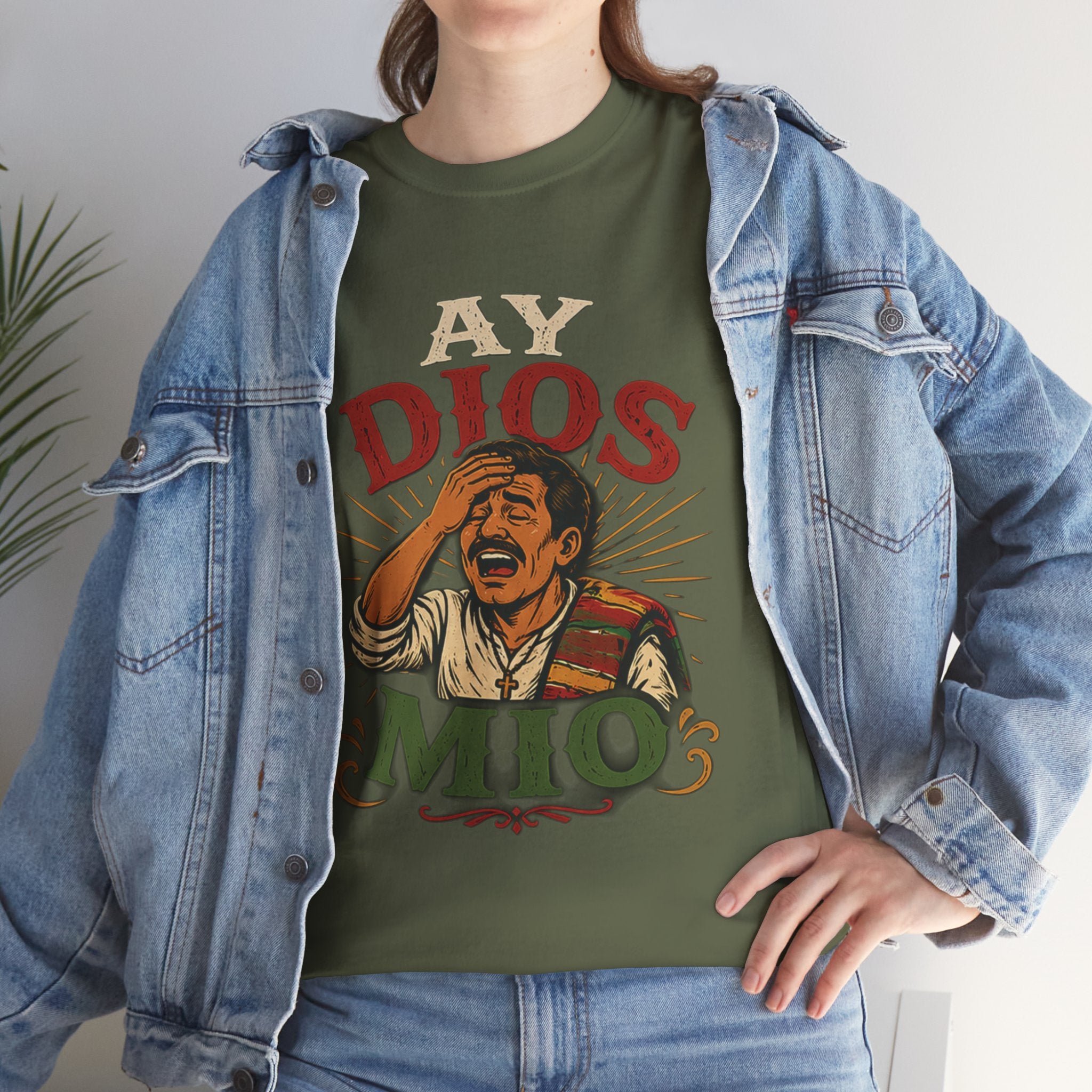 Ay Dios Mio Graphic Tee — Funny Retro Latino Meme T‑Shirt