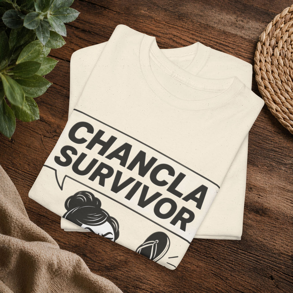 Chancla Survivor T‑Shirt — Funny Latinx Mom Humor Tee