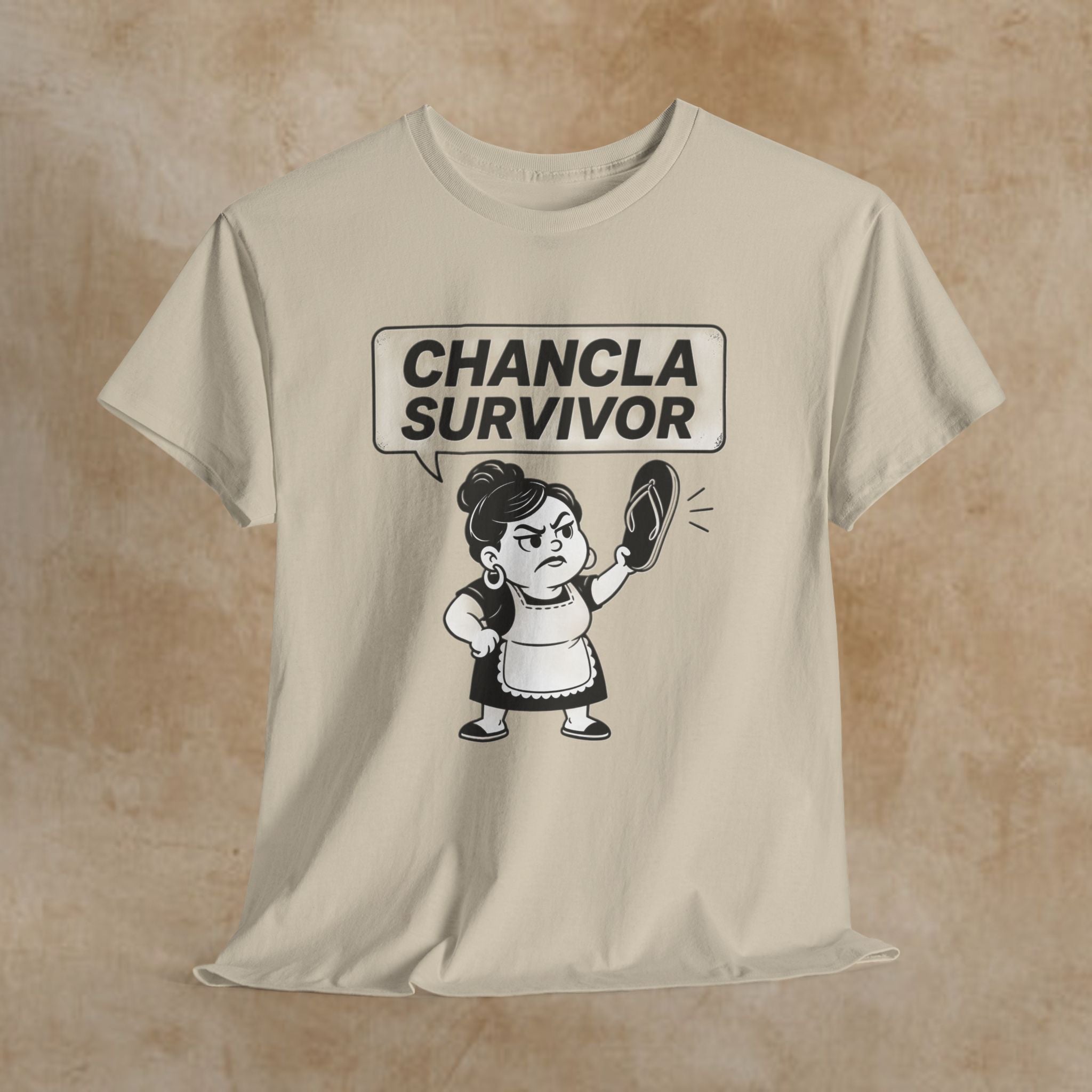 Chancla Survivor T‑Shirt — Funny Latinx Mom Humor Tee
