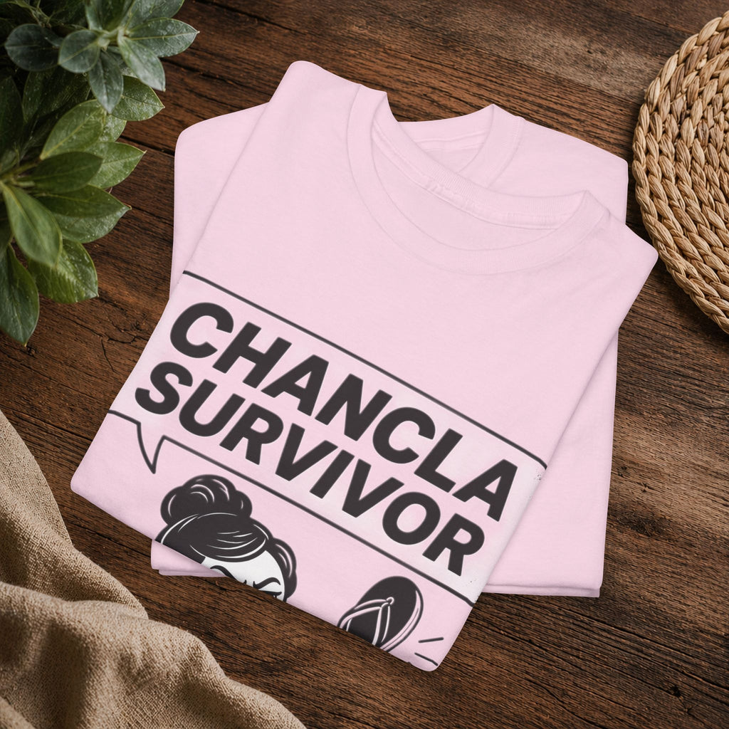 Chancla Survivor T‑Shirt — Funny Latinx Mom Humor Tee