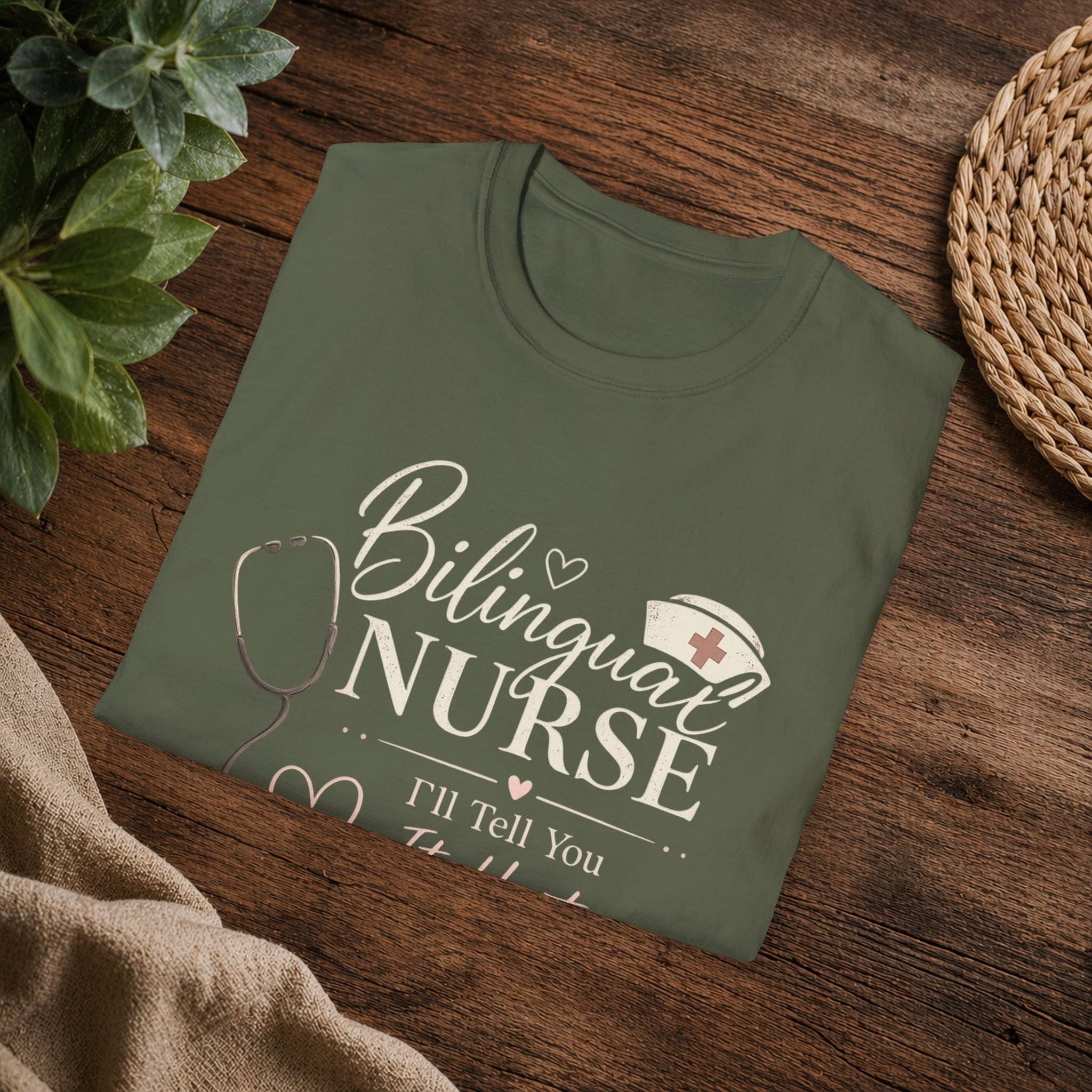 Bilingual Nurse T-Shirt — "I’ll Tell You It Hurts in Two Languages" Medical Tee
