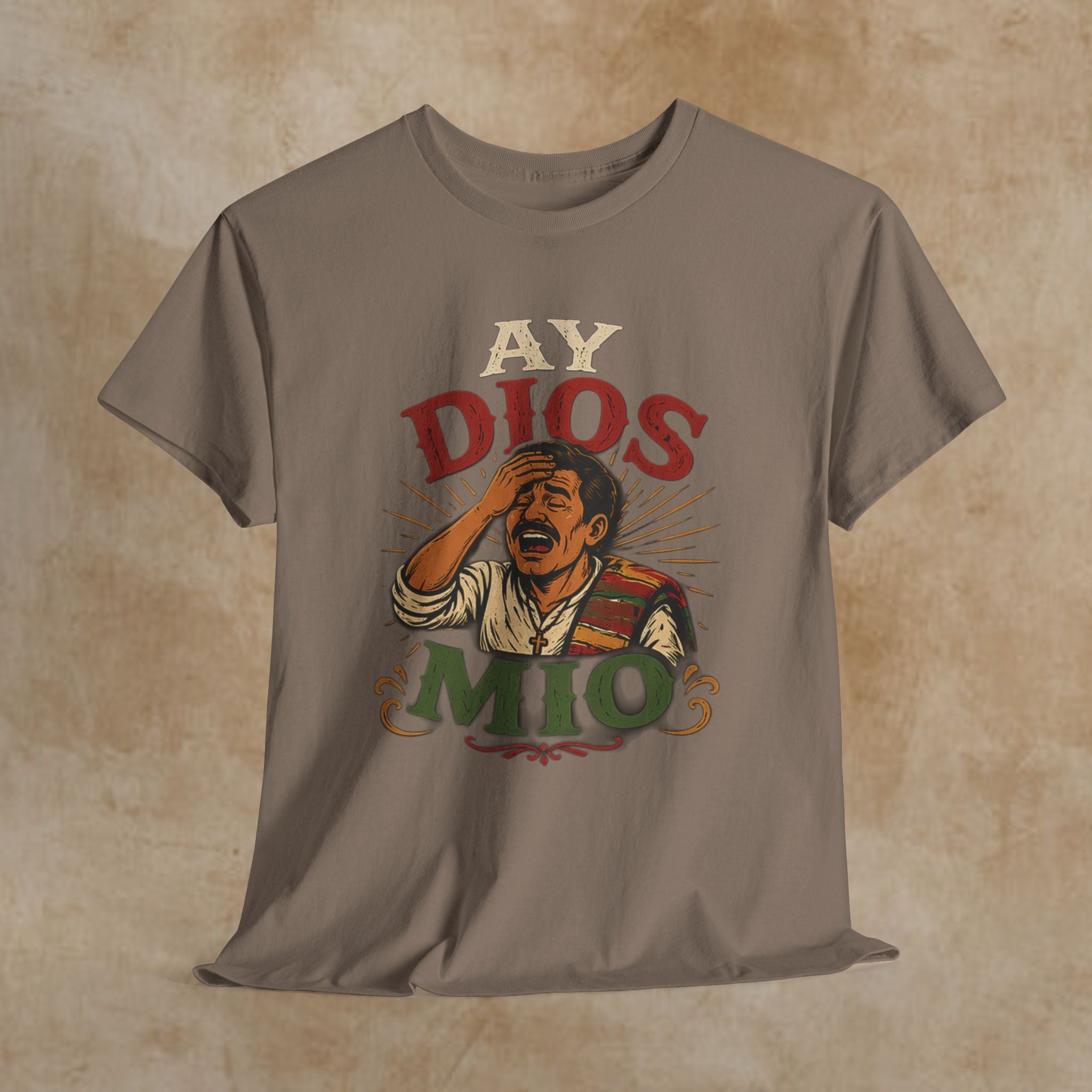 Ay Dios Mio Graphic Tee — Funny Retro Latino Meme T‑Shirt