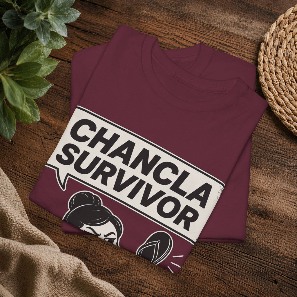 Chancla Survivor T-Shirt — Funny Latino Mom Humor Tee