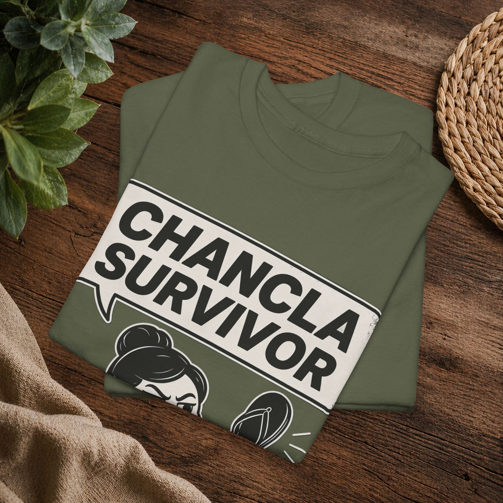 Chancla Survivor T-Shirt — Funny Latino Mom Humor Tee