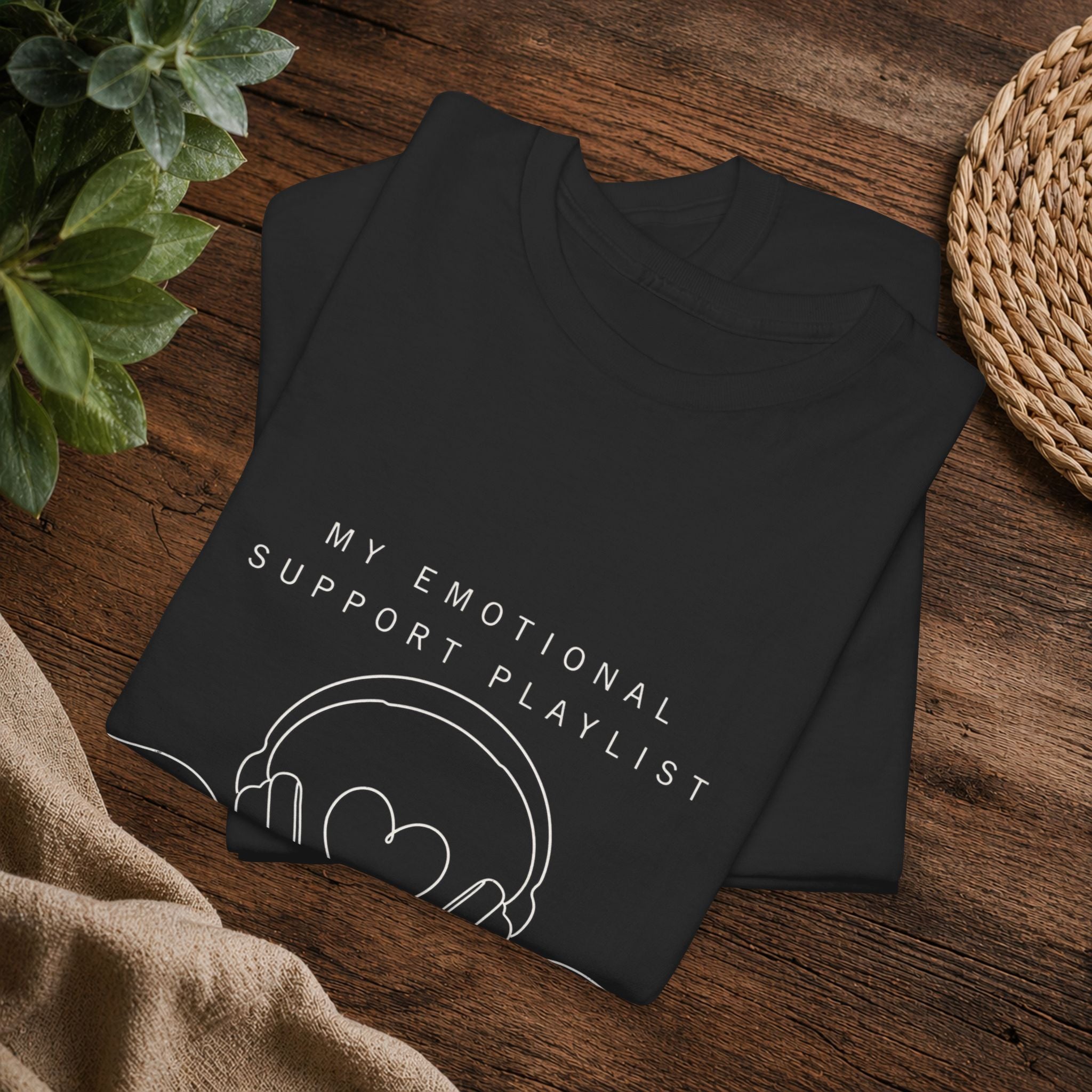 Emotional Support Playlist Tee — "My Emotional Support Playlist of an Introvert" Graphic T-Shirt