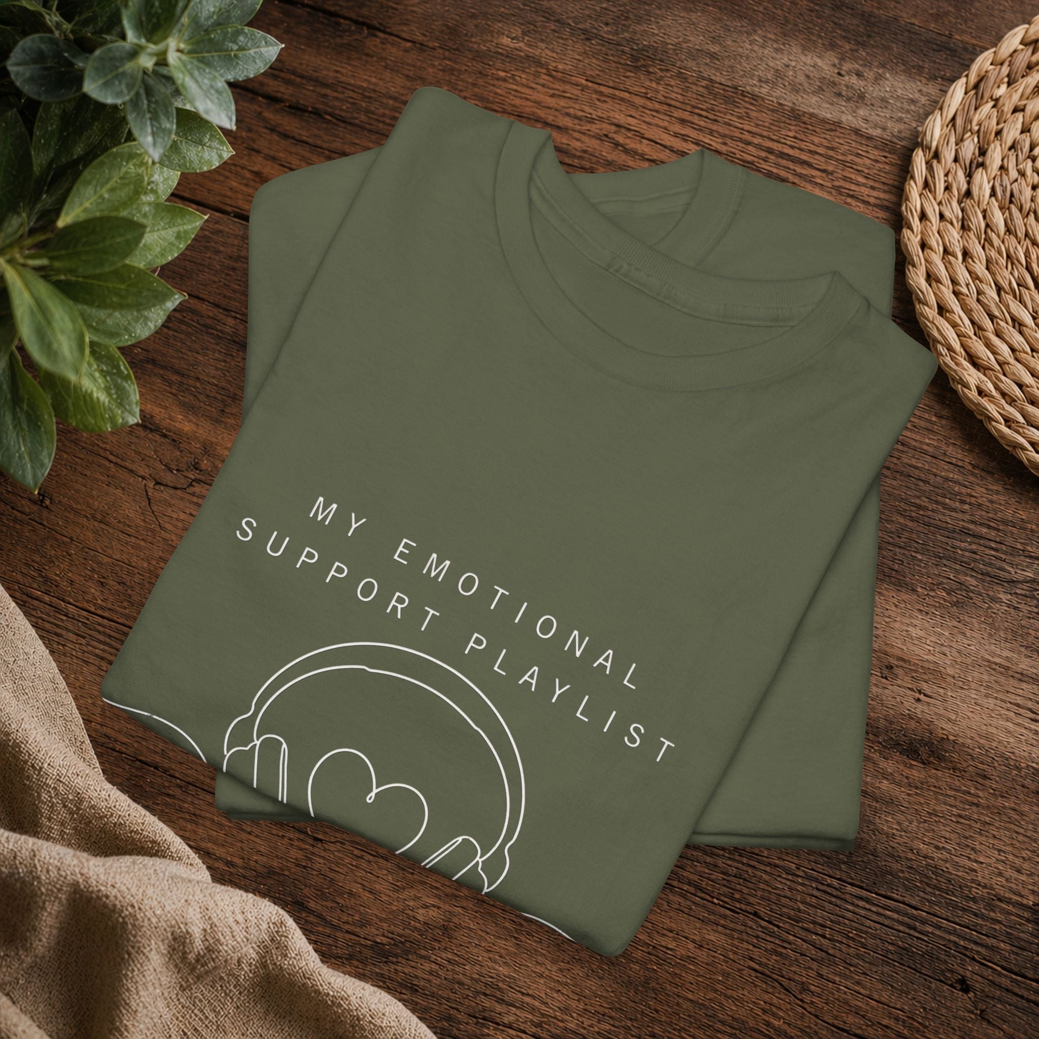 Emotional Support Playlist Tee — "My Emotional Support Playlist of an Introvert" Graphic T-Shirt