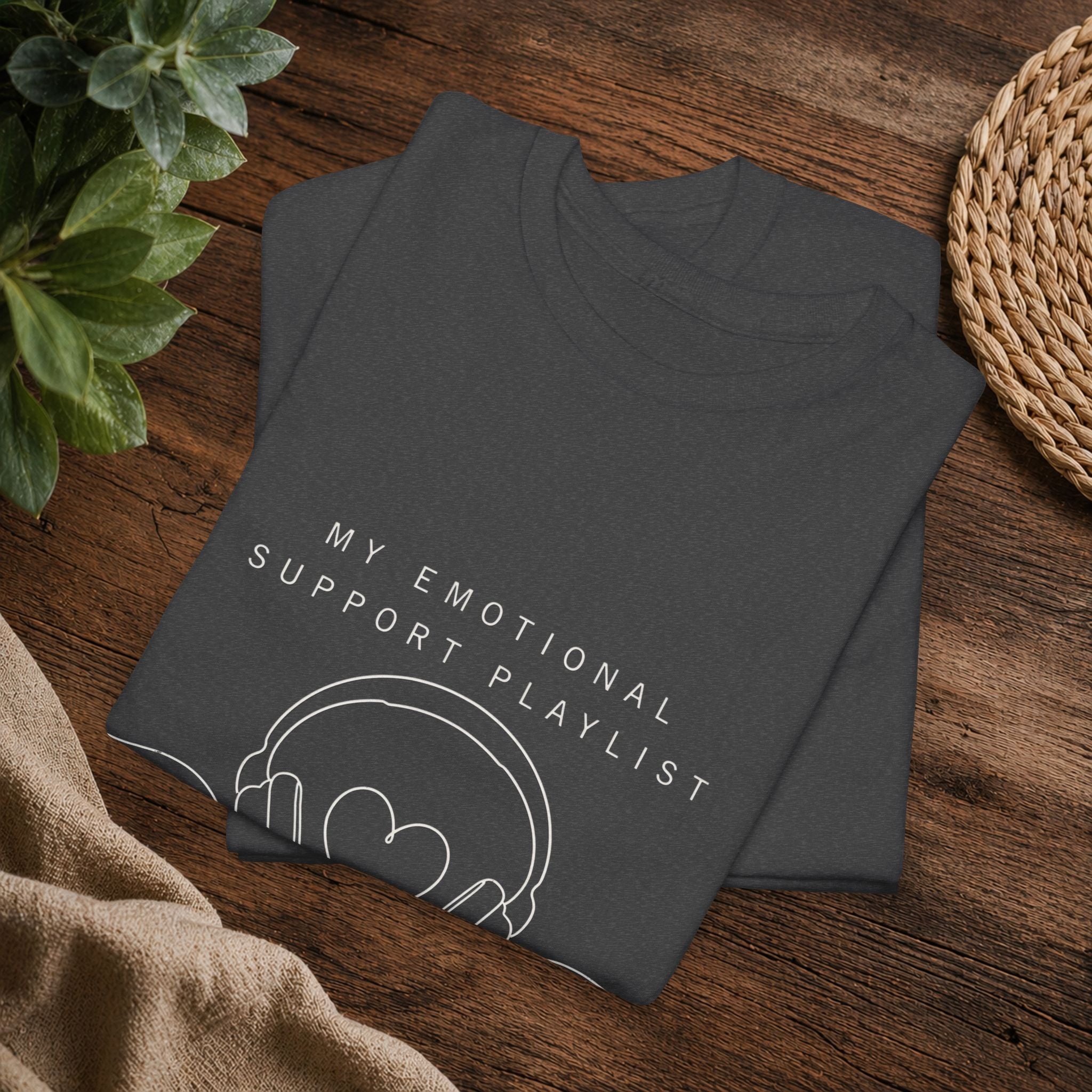 Emotional Support Playlist Tee — "My Emotional Support Playlist of an Introvert" Graphic T-Shirt
