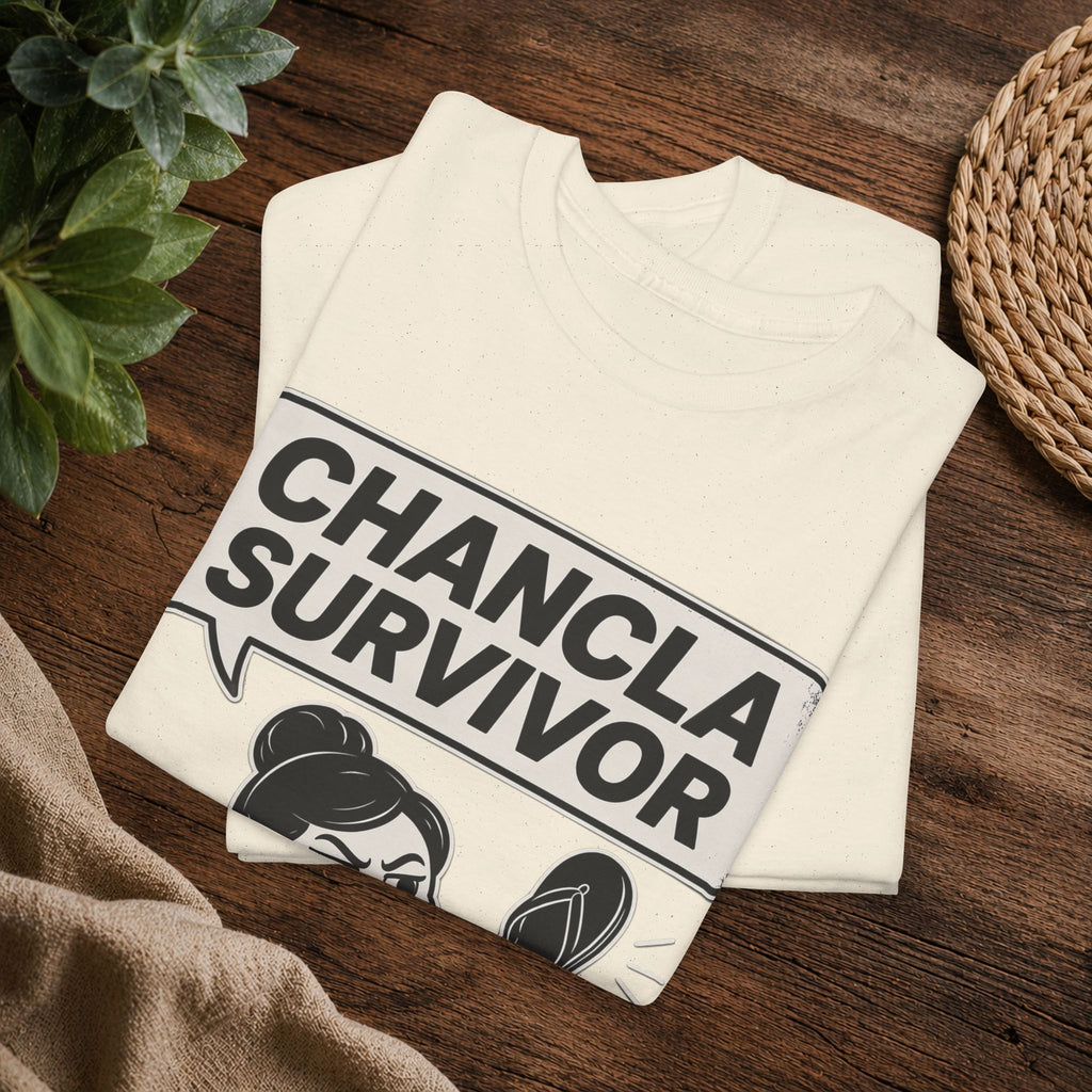 Chancla Survivor T-Shirt — Funny Latino Mom Humor Tee