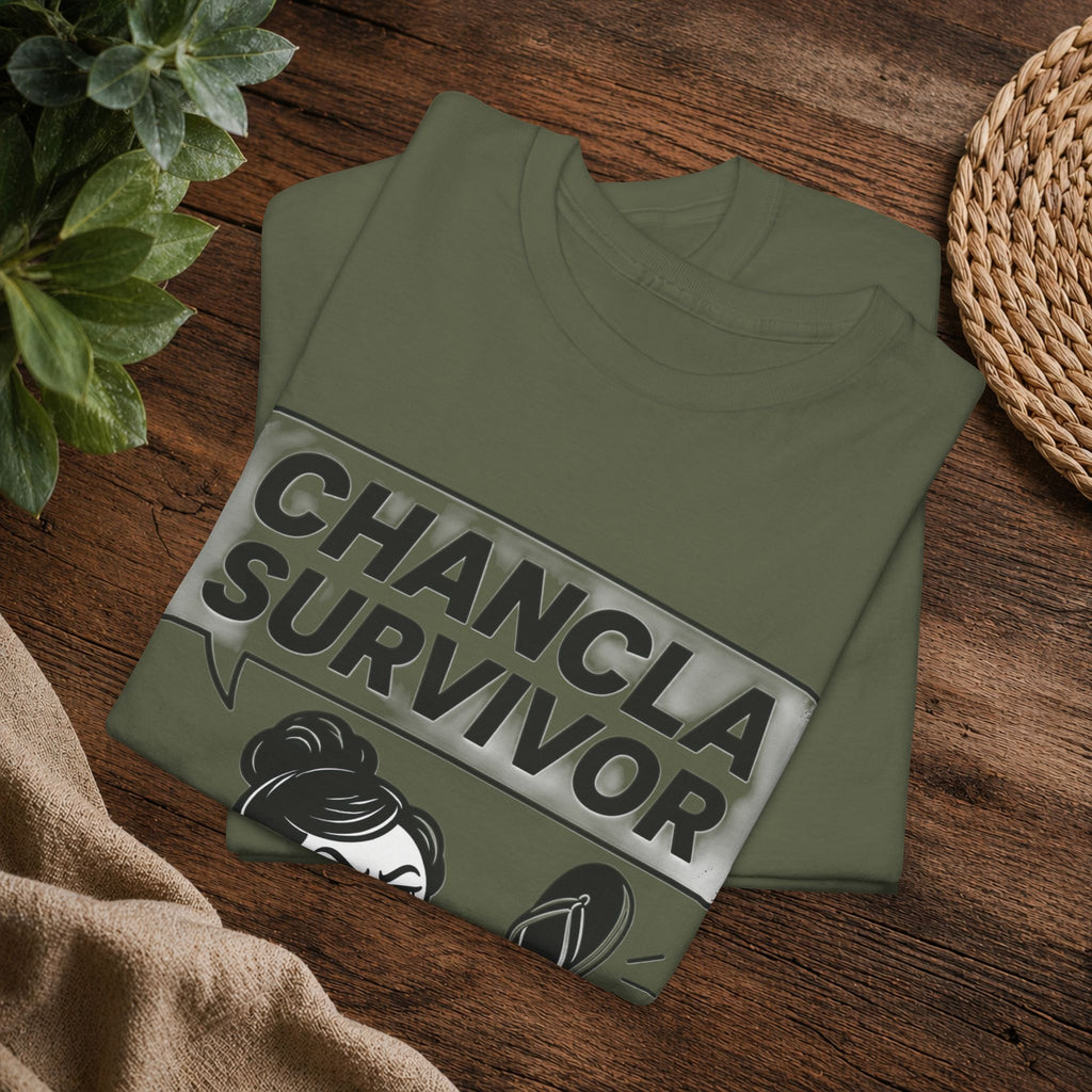 Chancla Survivor T‑Shirt — Funny Latinx Mom Humor Tee