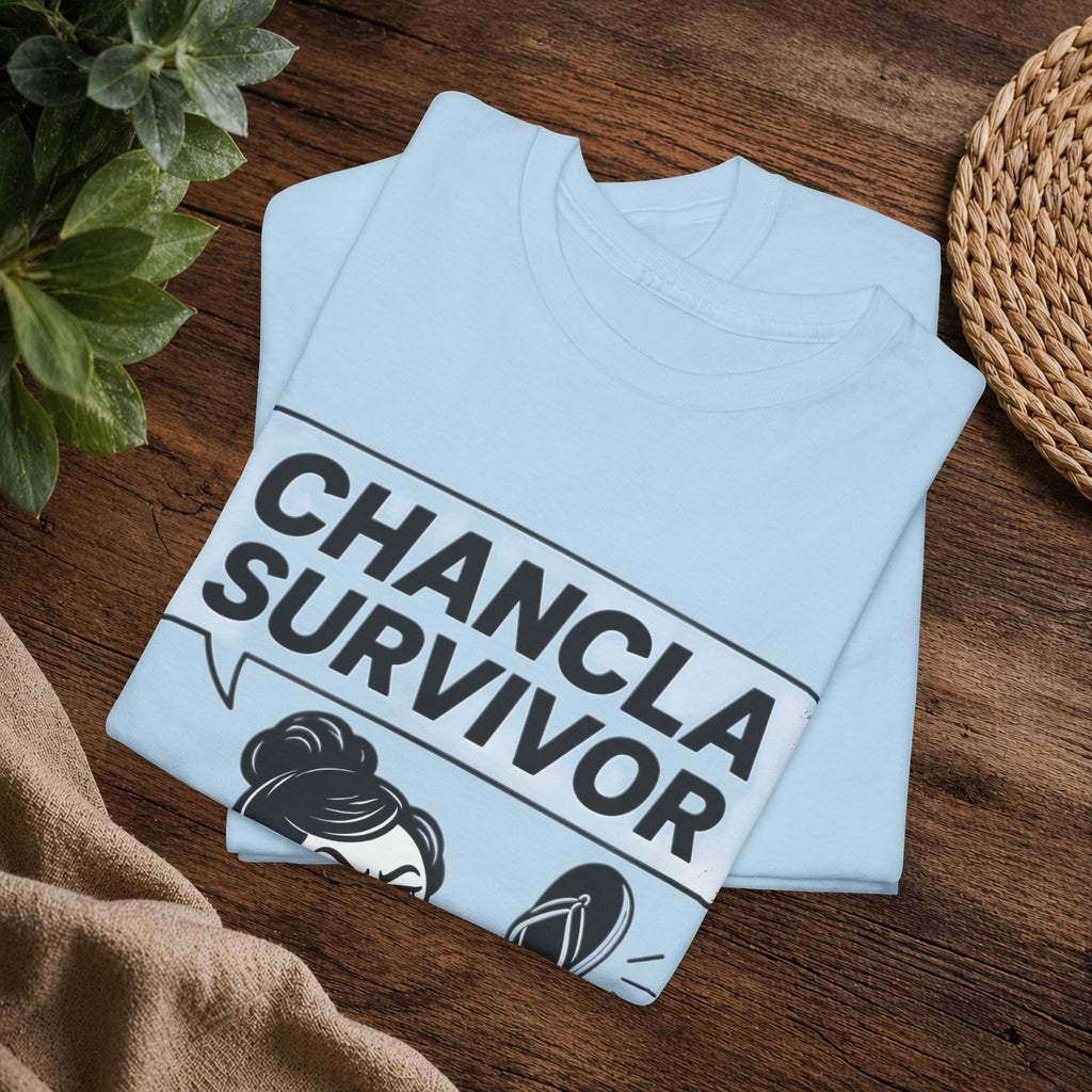 Chancla Survivor T‑Shirt — Funny Latinx Mom Humor Tee