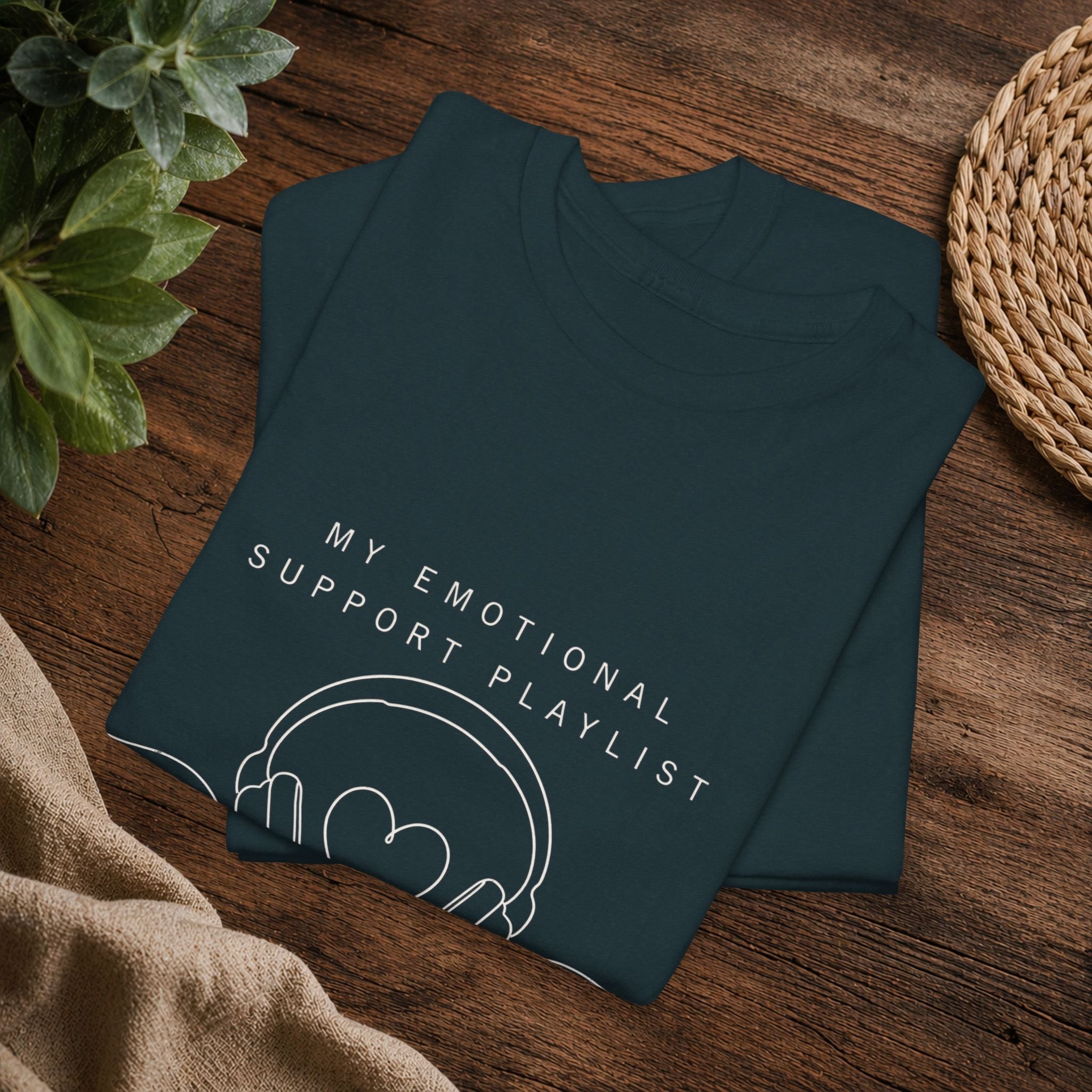Emotional Support Playlist Tee — "My Emotional Support Playlist of an Introvert" Graphic T-Shirt