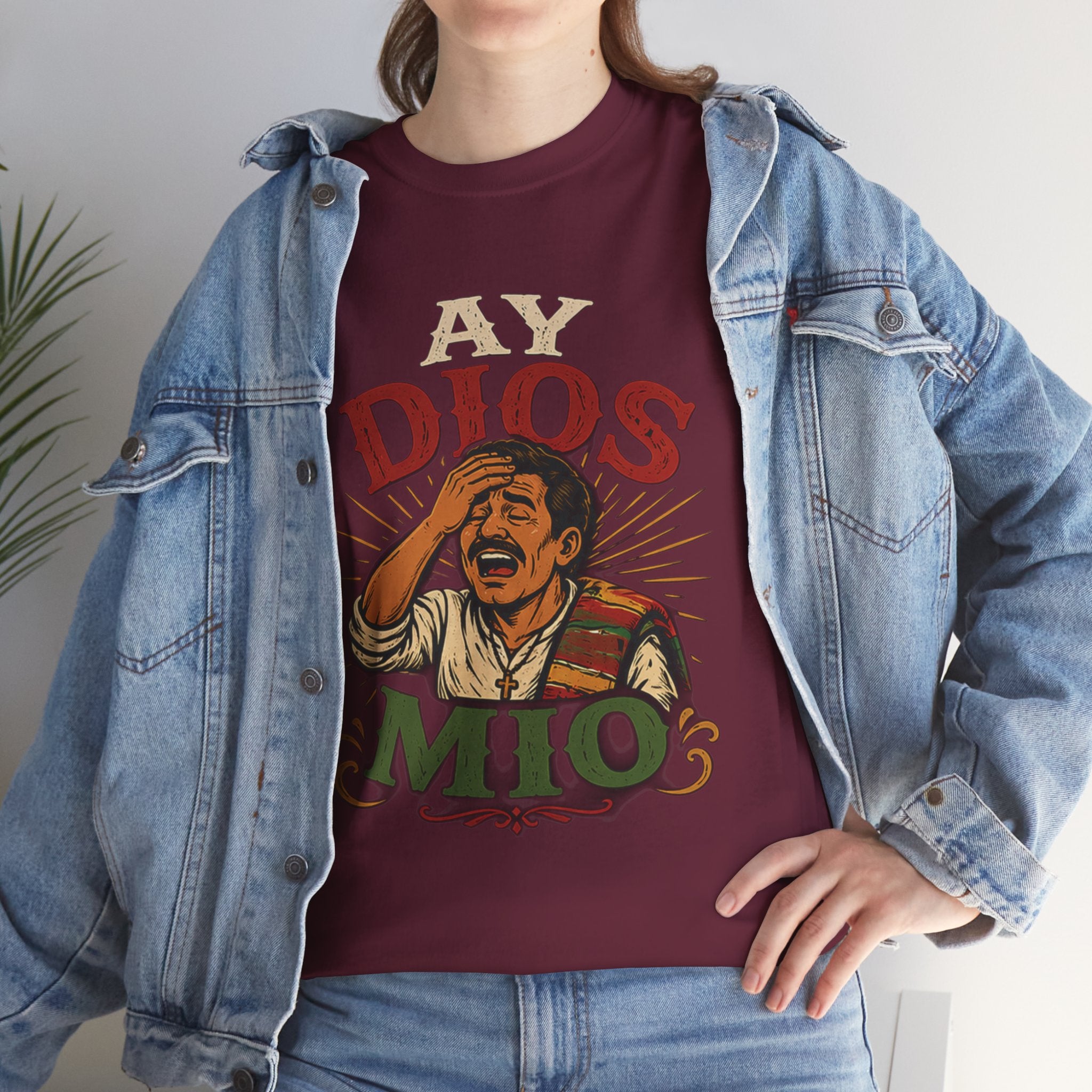Ay Dios Mio Graphic Tee — Funny Retro Latino Meme T‑Shirt