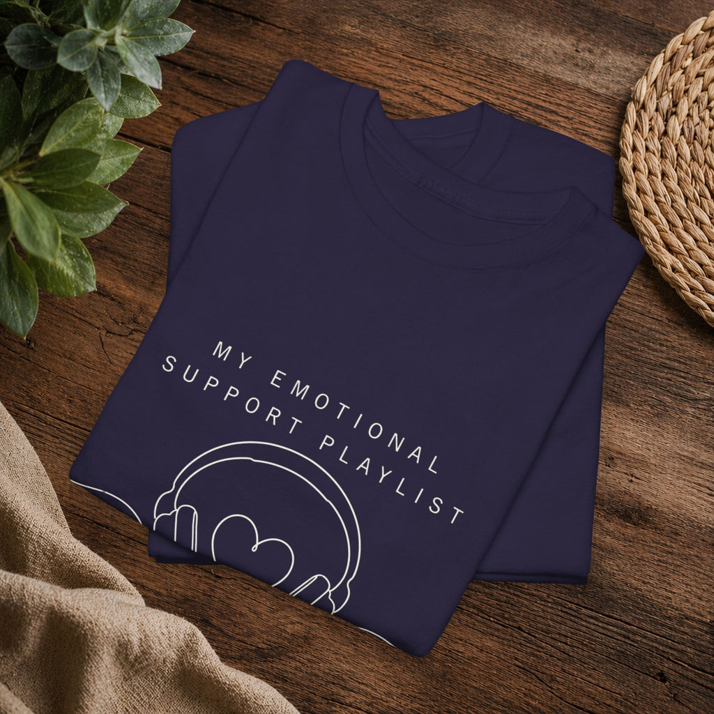Emotional Support Playlist Tee — "My Emotional Support Playlist of an Introvert" Graphic T-Shirt
