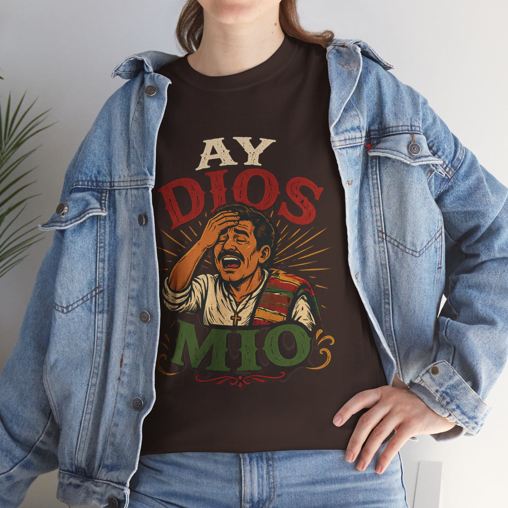 Ay Dios Mio Graphic Tee — Funny Retro Latino Meme T‑Shirt