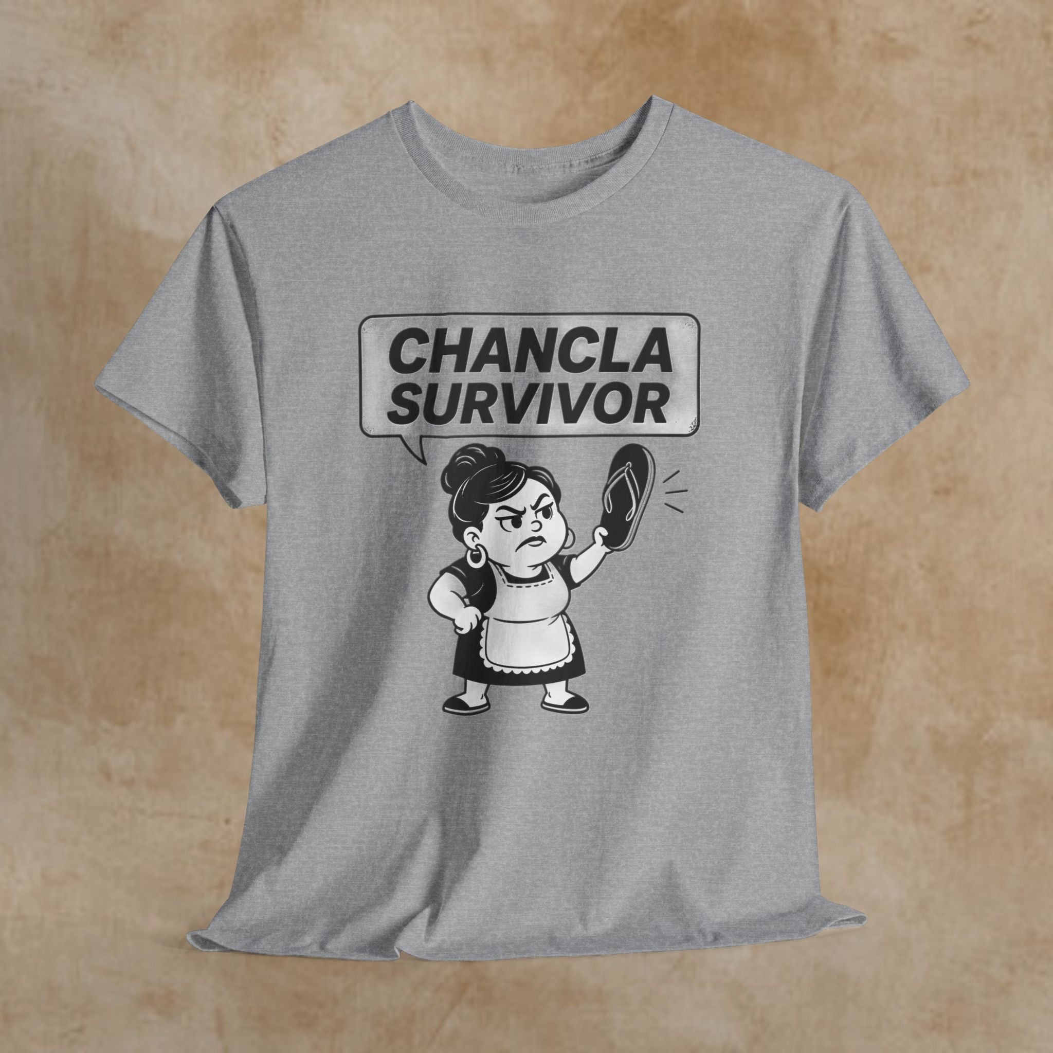Chancla Survivor T‑Shirt — Funny Latinx Mom Humor Tee