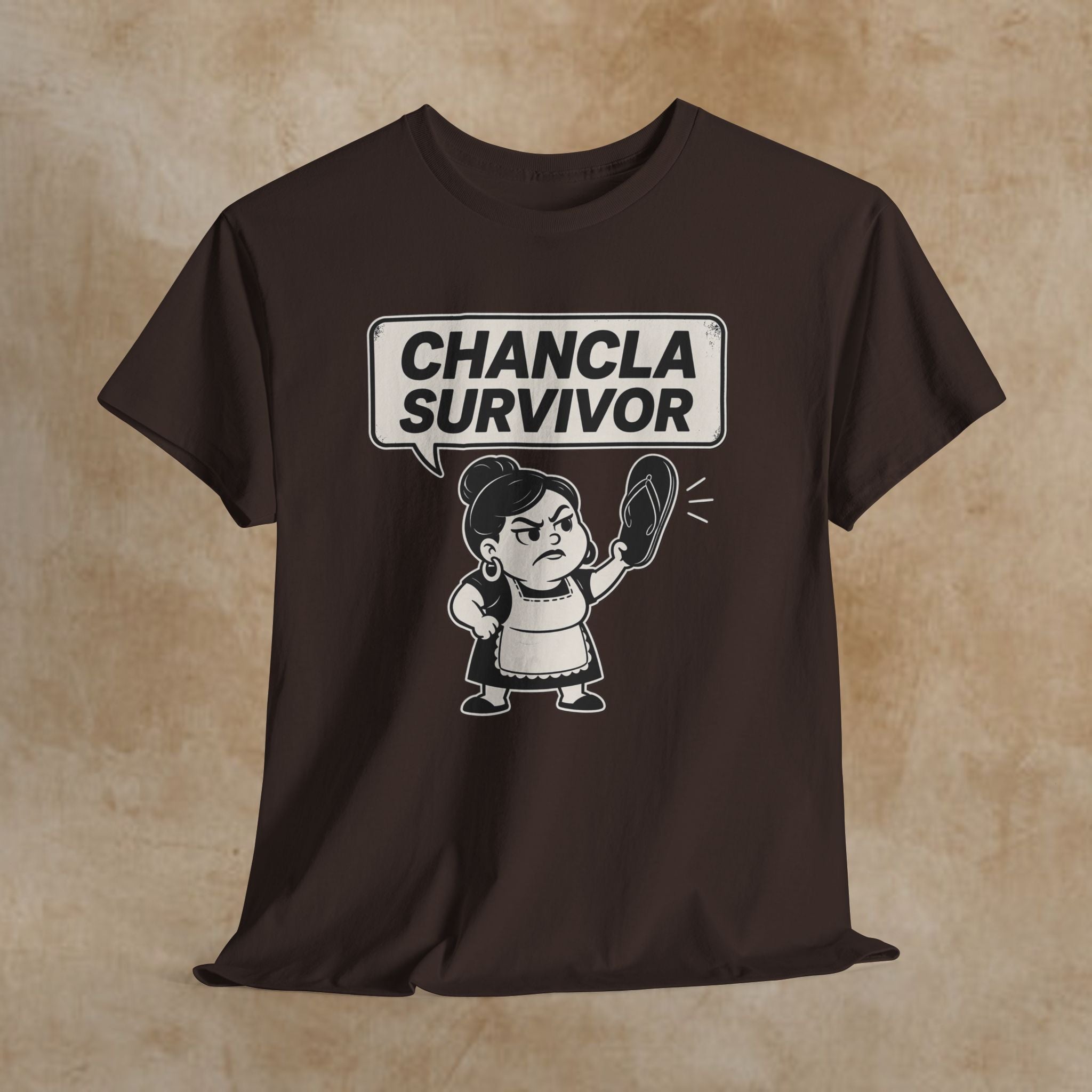 Chancla Survivor T-Shirt — Funny Latino Mom Humor Tee