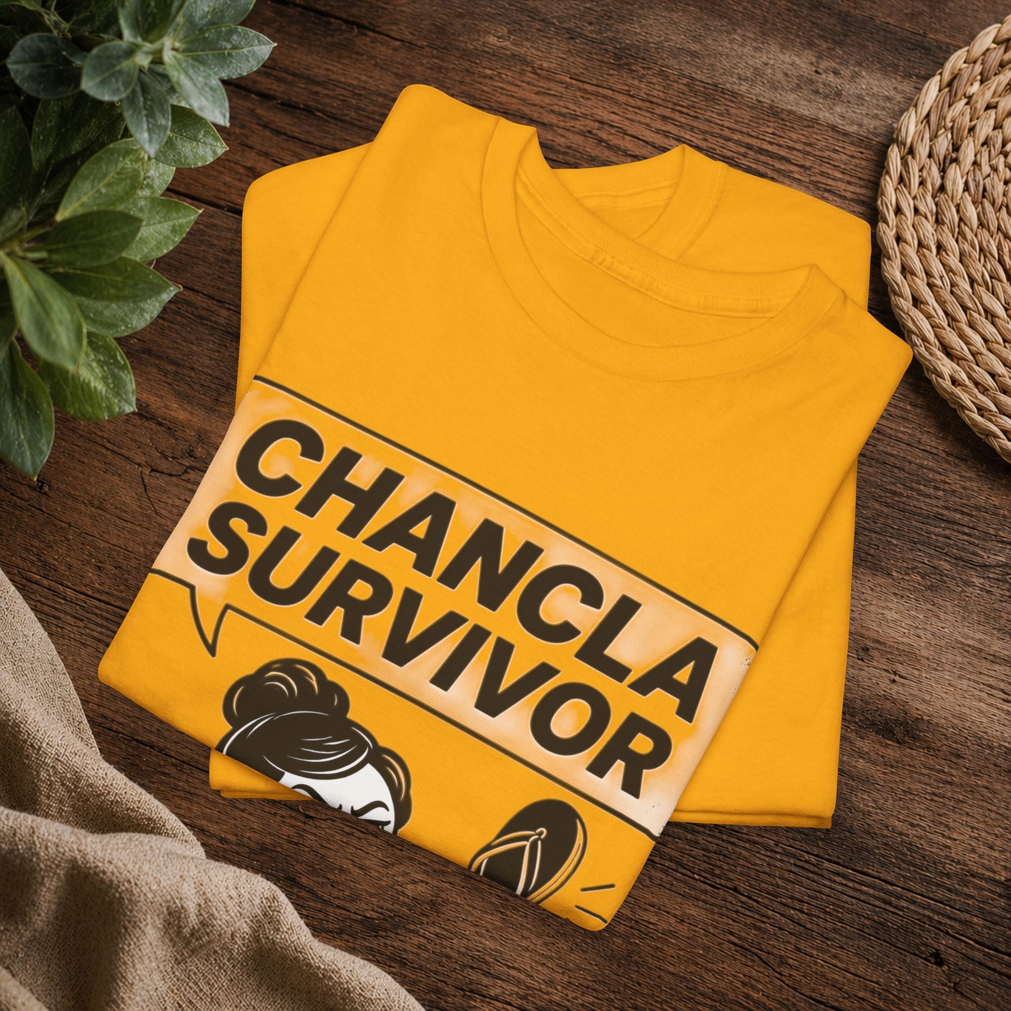 Chancla Survivor T‑Shirt — Funny Latinx Mom Humor Tee