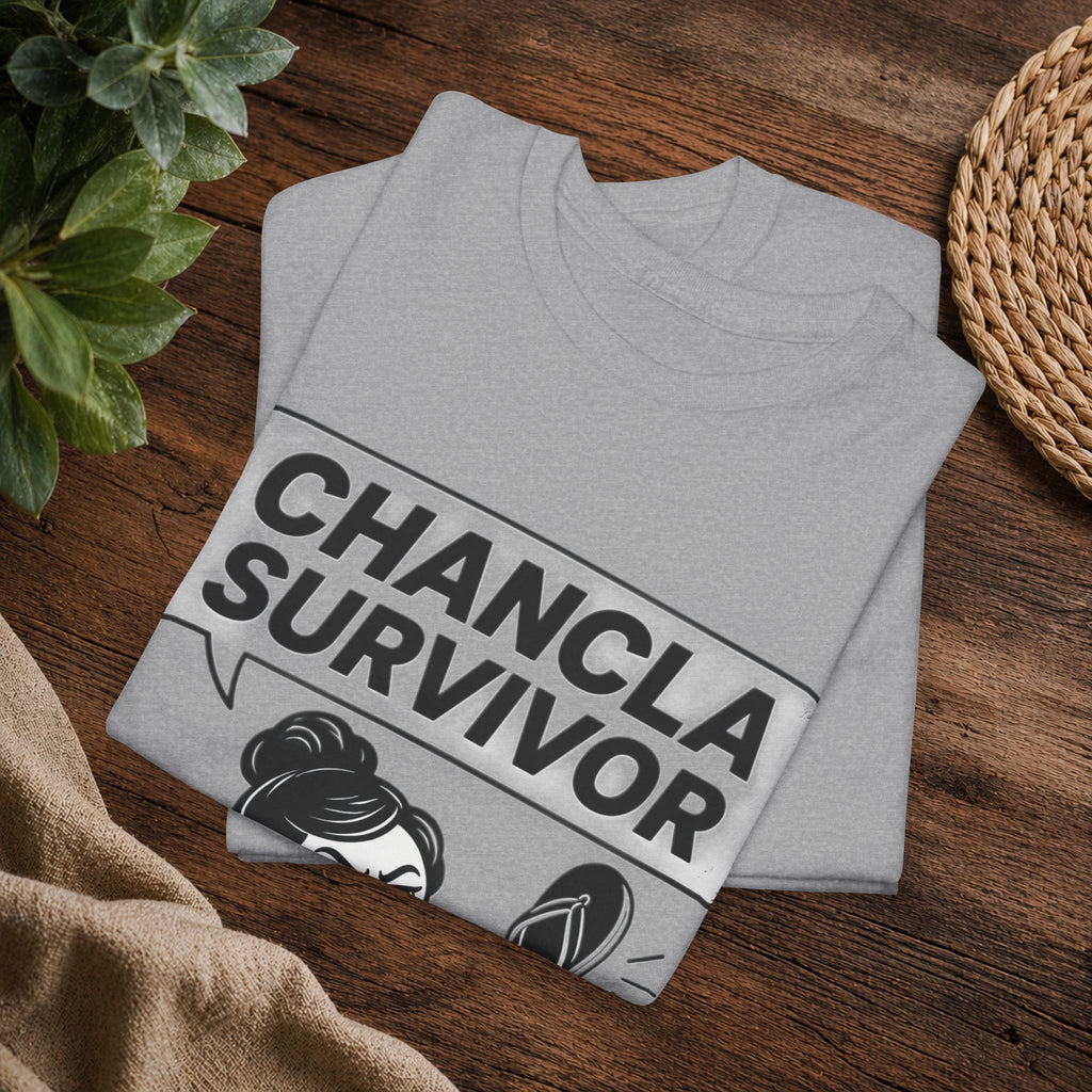 Chancla Survivor T‑Shirt — Funny Latinx Mom Humor Tee